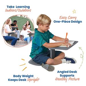 ECR4Kids The Surf Portable Lap Desk, Flexible Seating, Grey