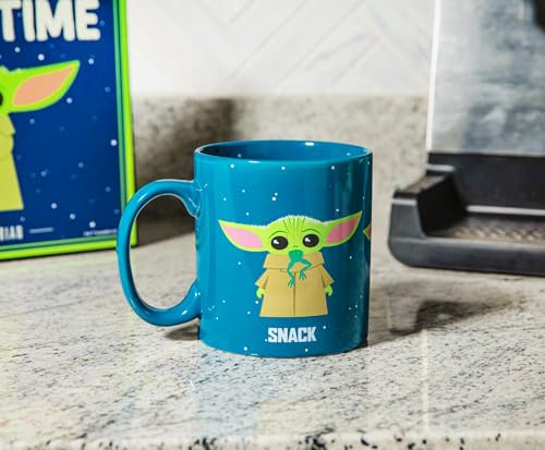 Silver Buffalo Star Wars The Mandalorian The Child Baby Yoda Grogu Protect Attack Snack Ceramic Coffee Mug, 20-Ounces