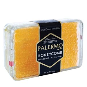 palermo honeycomb 100% edible, all-natural, gourmet raw honeycomb, no additives, no preservatives - 7 oz