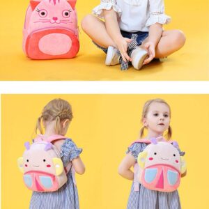 Ladyzone Toddler Backpack Zoo Animals Backpacks Cute Plush Bag Cartoon 10" Preschool Book Bag For 2+ Years Girls Boys (Rabbit)