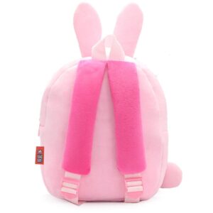 Ladyzone Toddler Backpack Zoo Animals Backpacks Cute Plush Bag Cartoon 10" Preschool Book Bag For 2+ Years Girls Boys (Rabbit)