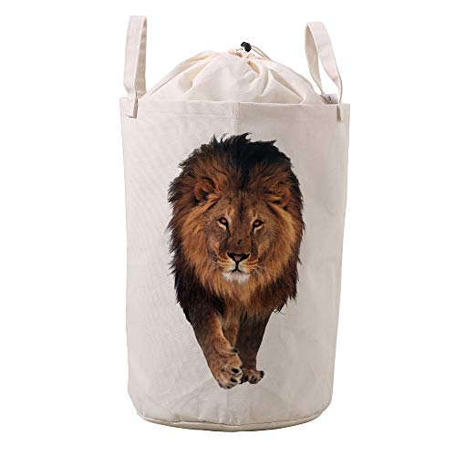 LifeCustomize Large Laundry Hamper Basket Lion Clothing Storage Bins Boxes Toy Organizer Foldable Waterproof Nursery Hamper with Handles