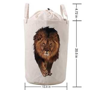 LifeCustomize Large Laundry Hamper Basket Lion Clothing Storage Bins Boxes Toy Organizer Foldable Waterproof Nursery Hamper with Handles