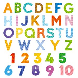 decowall ba-4003 uppercase alphabet letter numbers kids wall stickers wall decals peel and stick removable wall stickers for kids nursery bedroom living room