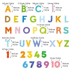 DECOWALL BA-4003 Uppercase Alphabet Letter numbers Kids Wall Stickers Wall Decals Peel and Stick Removable Wall Stickers for Kids Nursery Bedroom Living Room