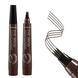 boobeen waterproof eyebrow pen - microblading eyebrow pencil with a micro-fork tip applicator - creates natural looking brows makeup effortlessly