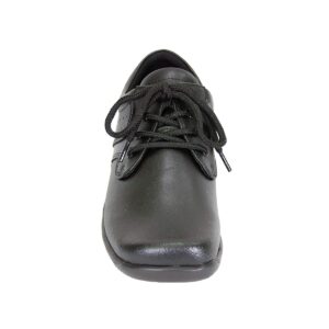 24 Hour Comfort Meg (1004) Women's Wide Width Lace-Up Leather Comfort Shoes Black 5