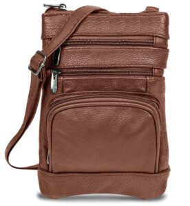krediz leather crossbody bags for women, multi pocket crossbody purse with adjustable strap, soft & durable leather purse