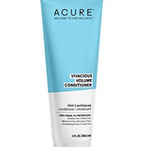 Acure Vivacious Volume Conditioner | Mint & Echinacea Volume Regimen: Lift and Nourish Fine, Fragile Hair for Fullness and Body, 8 Fl Oz