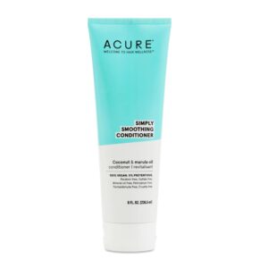 Acure Simply Smoothing Conditioner - & Marula Oil | 100% Vegan | Performance Driven Hair Care | Smooths & Reduces Frizz | White/Blue, Coconut Water, 8 Fl.Oz