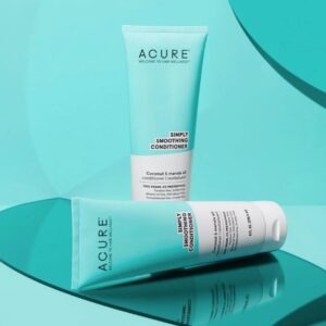 Acure Simply Smoothing Conditioner - & Marula Oil | 100% Vegan | Performance Driven Hair Care | Smooths & Reduces Frizz | White/Blue, Coconut Water, 8 Fl.Oz