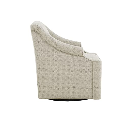 Madison Park Swivel Glider Chair for Living Room, High Back Bedroom Lounge Foam Seat Cushion Upholstered, Nursery Furniture, Metal Base, Fully Assembled, 29.5" W x 30.25" D x 34.5" H, Tan