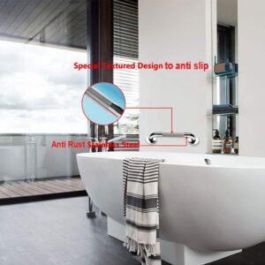 12 Inch Stainless Steel Chrome Shower Grab Bar, ZUEXT Bathroom Balance Bar, Safety Hand Rail Support, Handicap Elderly Injury Senior Bath Assist Handle