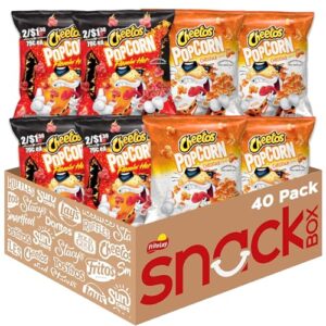cheetos popcorn, cheddar & flamin' hot variety pack, 0.625 ounce (pack of 40)
