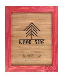 rustic wooden picture frame 8x12-100% natural solid eco distressed wood for wall mounting photo frame - red