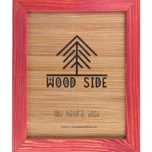 Rustic Wooden Picture Frame 8x12-100% Natural Solid Eco Distressed Wood for Wall Mounting Photo Frame - Red