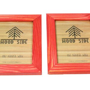 Rustic Wooden Picture Frame 8x12-100% Natural Solid Eco Distressed Wood for Wall Mounting Photo Frame - Red