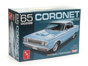 amt dodge 1965 coronet 1/25 scale snap model kit (no glue required), white, amt1176