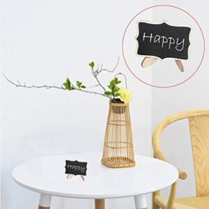 Woohome Mini Blackboard, 25 PCS Small Chalkboard with Stand Wooden for Message Board Signs, Wedding Table, Kids Craft Party