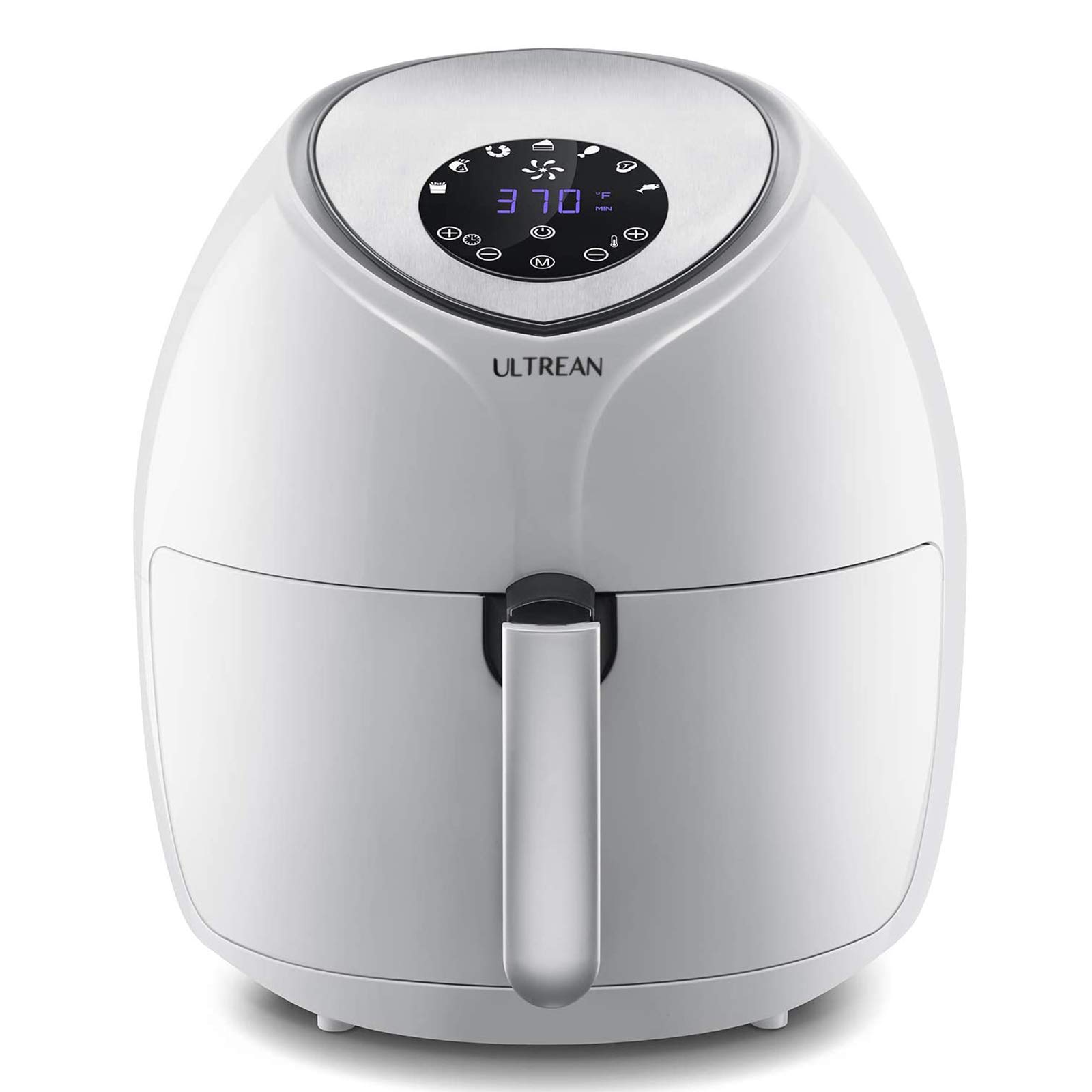 Ultrean Air Fryer 6 Quart, Large Family Size Electric Hot Airfryer XL Oven Oilless Cooker with 7 Presets, LCD Digital Touch Screen and Nonstick Detachable Basket,UL Certified,1700W (white)