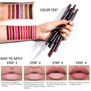 DC-BEAUTIFUL 18 Colors Lip Liners Pencil Set with 2 Pencil Sharpeners, Premium Waterproof Smooth Lip Pencils, Long Lasting Matte Makeup Lipliners