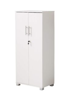 mmt furniture designs ltd office storage cabinet, 55cm x 35cm x 125cm, white