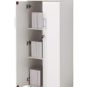 MMT Furniture Designs Ltd Office Storage Cabinet, 55cm x 35cm x 125cm, White
