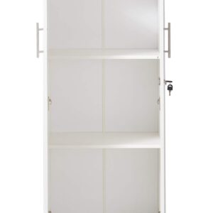 MMT Furniture Designs Ltd Office Storage Cabinet, 55cm x 35cm x 125cm, White