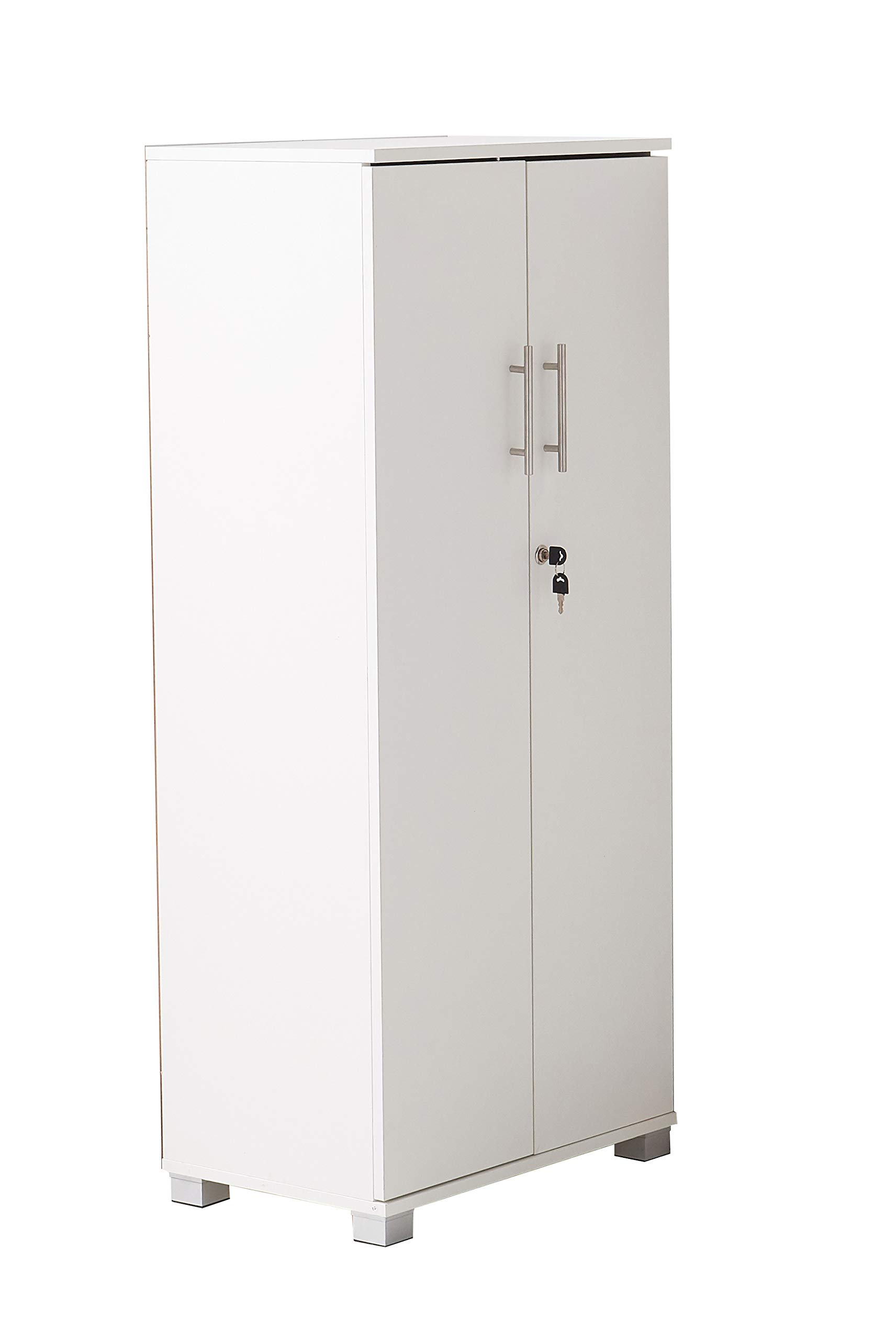 MMT Furniture Designs Ltd Office Storage Cabinet, 55cm x 35cm x 125cm, White