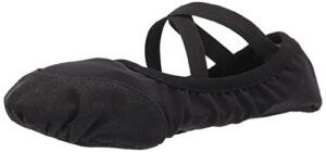 sansha women's split leather sole soft ballet shoes 83x pro-fit flat, black, 5.5
