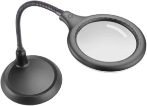 nomiou magnifying glass lamp,5x magnifier led light and flexible neck,magnifying lamp usb powered,perfect for reading,hobbies,task crafts or workbench
