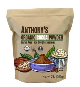 anthony's organic cocoa powder, 2 lb, gluten free, non gmo