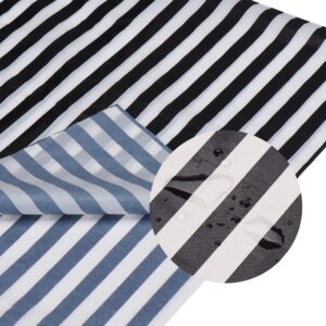 2 Pcs Disposable Black White Stripe Plastic Tablecloth, 108 Inch x 54 Inch Ractangle Tablecover, for Party, Dance and Picnic (2pcs- Black White Stripe)