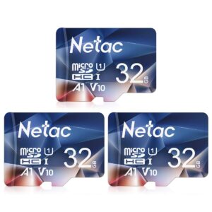 Netac 32GB Micro SD Card 3 Pack Micro SDHC UHS-I Memory Card, High Speed TF Card up to 90MB/s - Full HD Video Recording U1, Class10, V10, A1 Expanded Storage for Smartphone/Camera/PC