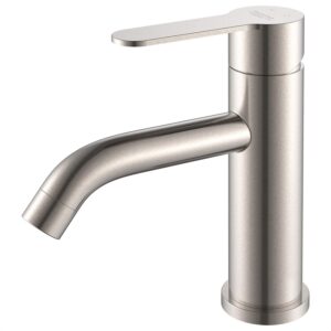 amazing force bathroom faucet brushed nickel bathroom sink faucet single hole bathroom faucet single handle vanity faucet- sink drain not included 1.2 gpm