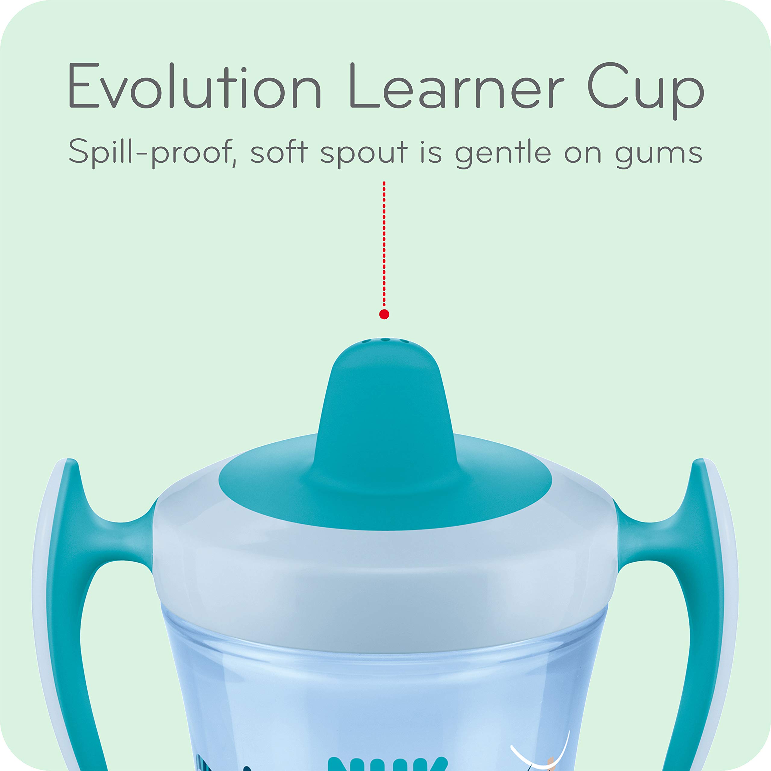 NUK Evolution Soft Spout Learner Cup, 8 oz, 2-Pack, âââ€š¬Ã…â€œColors may varyâââ€š¬