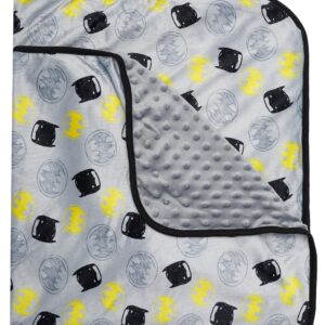 DC Comics Unisex Childrens' Soft Baby Batman Plush Blanket Grey/Black/Yellow 0-12 Months