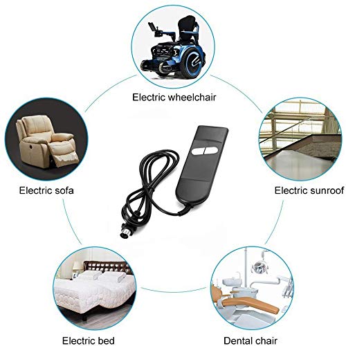 Sybboda UP/Down 2 Button 5PIN Roll line 180° Electric Sofa Remote Hand Control for Lift Chair or Power Recliner