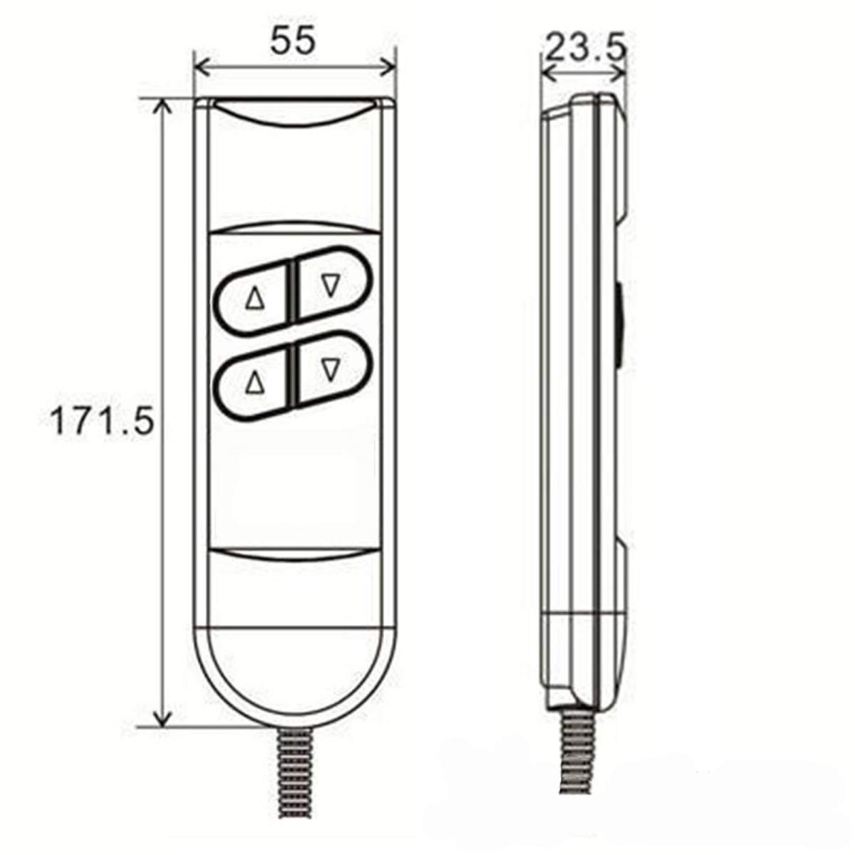 Sybboda UP/Down 4 Button 5PIN Roll line 90° Electric Sofa Remote Hand Control for OKIN,LIMOSS,Pride,Golden,Berkline Lift Chair or Power Recliner