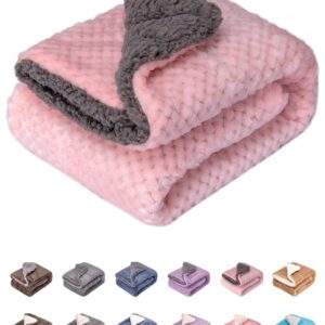 Fuzzy Dog Blanket or Cat Blanket or Pet Blanket, Warm and Soft, Plush Fleece Receiving Blankets for Dog Bed and Cat Bed, Couch, Sofa, Travel and Outdoor, Camping (Blanket (24" x 32"), DG-Baby Pink)