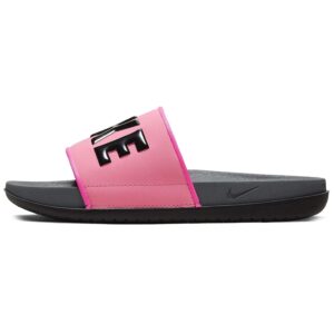 nike women's offcourt padded insole slip on slide slippers, pink, 10