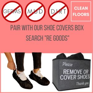 RE GOODS Shoe Covers - X Large Elastic Fit, Extra Thick, 100 Pack, Black Disposable Boot and Shoe Booties, Non Slip, Indoor Outdoor Use