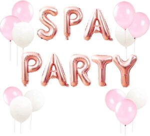 laventy 13 pcs spa party balloons spa party decoration nail polish banner spa party banner spa theme birthday party salon party decoration makeup party decoration