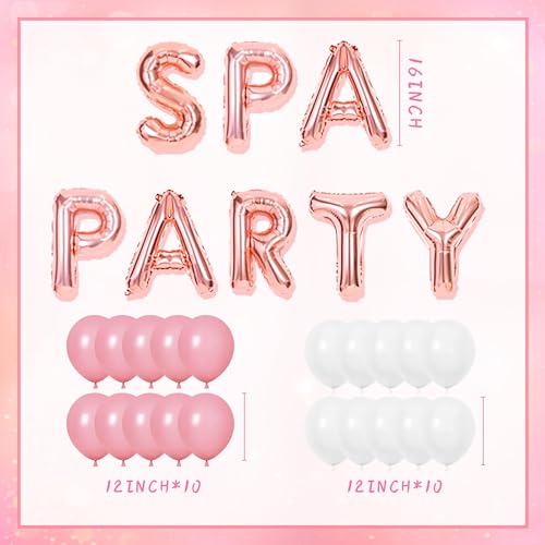 LaVenty 13 PCS Spa Party Balloons Spa Party Decoration Nail Polish Banner Spa Party Banner Spa Theme Birthday Party Salon Party Decoration Makeup Party Decoration