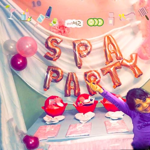 LaVenty 13 PCS Spa Party Balloons Spa Party Decoration Nail Polish Banner Spa Party Banner Spa Theme Birthday Party Salon Party Decoration Makeup Party Decoration