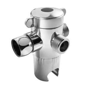 QWORK 3 Way Shower Diverter Valve 1/2” with Hand Shower Cradle for Bathroom Hand Shower Hardware Accessory