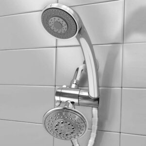 QWORK 3 Way Shower Diverter Valve 1/2” with Hand Shower Cradle for Bathroom Hand Shower Hardware Accessory