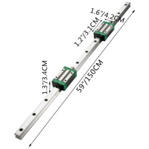 BestEquip Linear Guide Rail 2Pcs HGR20-1500mm Linear Slide Rail with 1Pcs RM1605-1500mm Ballscrew with BF12/BK12 Kit Linear Slide Rail Guide Rail Square for DIY CNC Routers Lathes Mills