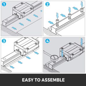 BestEquip Linear Guide Rail 2Pcs HGR20-1500mm Linear Slide Rail with 1Pcs RM1605-1500mm Ballscrew with BF12/BK12 Kit Linear Slide Rail Guide Rail Square for DIY CNC Routers Lathes Mills