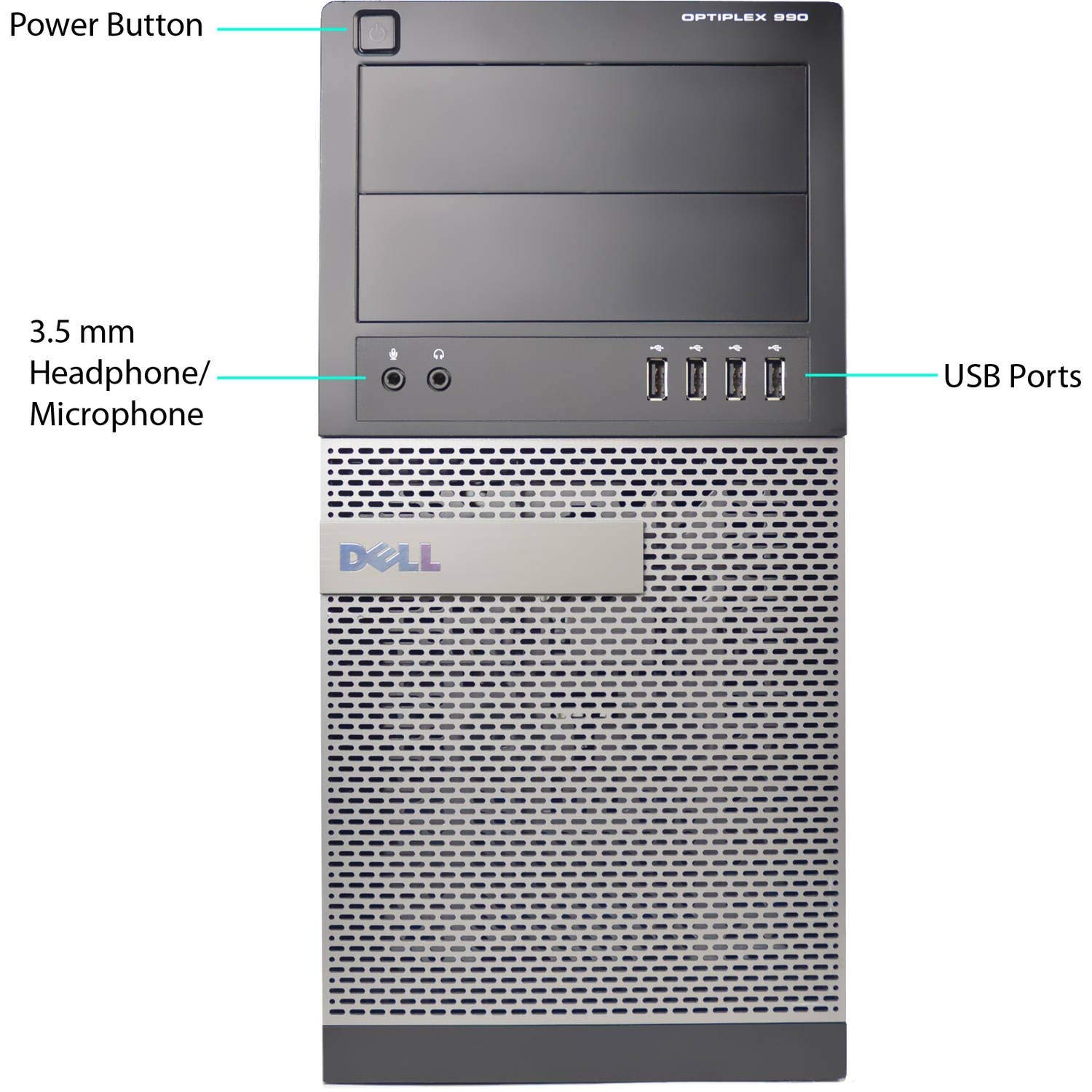 Dell Optiplex 790 Desktop Tower PC, Intel Quad Core i5 (3.10GHz) Processor, 16GB RAM, 2TB Hard Drive, Windows 10 Professional, DVD, Keyboard, Mouse, WiFi (Renewed)